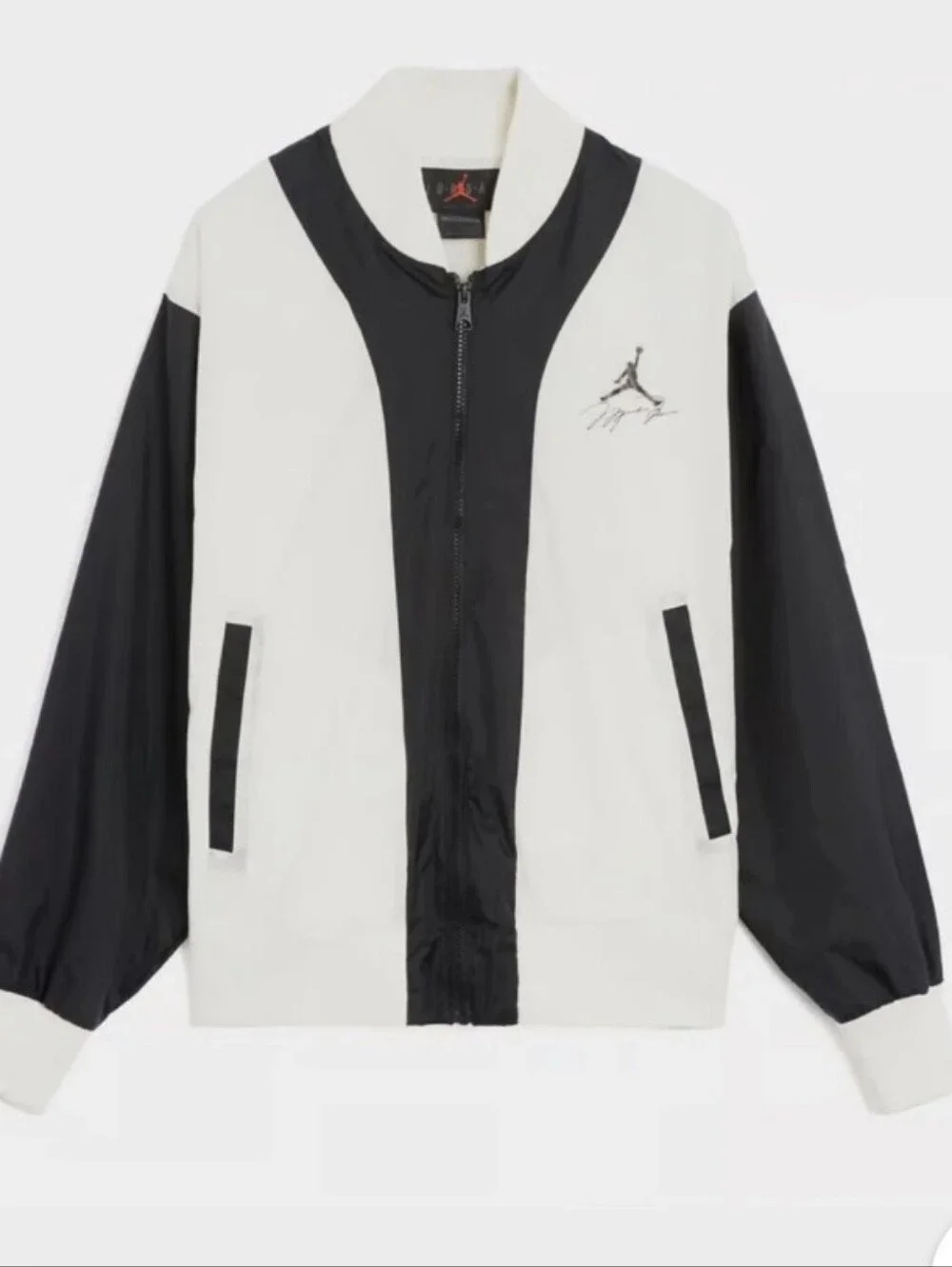 NWT Air Jordan Flight Black and White Two-Tone Bomber Jacket